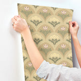 4201-48015 Maj Light Brown Floral Damask Wallpaper