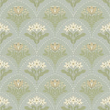  4201-48016 Maj Sky Blue Floral Damask Wallpaper