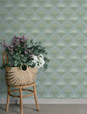  4201-48016 Maj Sky Blue Floral Damask Wallpaper