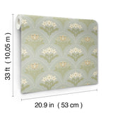  4201-48016 Maj Sky Blue Floral Damask Wallpaper