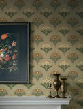 4201-48017 Maj Taupe Floral Damask Wallpaper