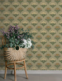 4201-48017 Maj Taupe Floral Damask Wallpaper