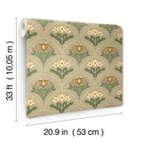 4201-48017 Maj Taupe Floral Damask Wallpaper