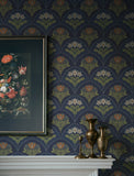 4201-48018 Maj Navy Floral Damask Wallpaper
