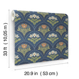 4201-48018 Maj Navy Floral Damask Wallpaper