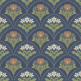 4201-48018 Maj Navy Floral Damask Wallpaper