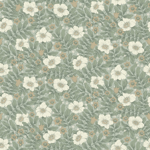 4201-48020 Maggan Sea Green Floral Trail Wallpaper