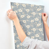 4201-48023 Maggan Blue Floral Trail Wallpaper