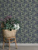  4201-48027 Syren Navy Dainty Floral Wallpaper