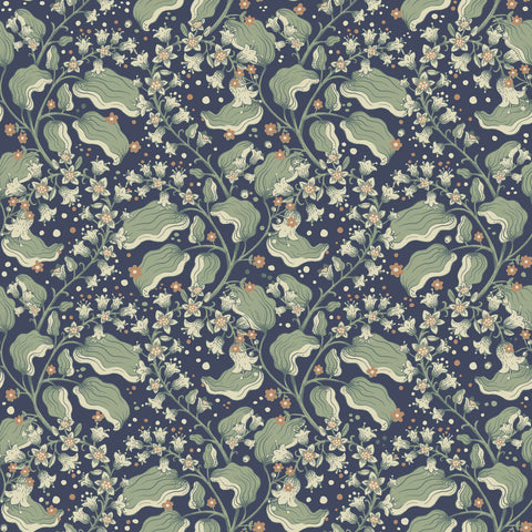  4201-48027 Syren Navy Dainty Floral Wallpaper