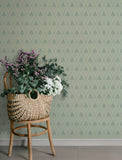 4201-48031 Alma Mint Diamond Floral Wallpaper