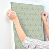 4201-48031 Alma Mint Diamond Floral Wallpaper