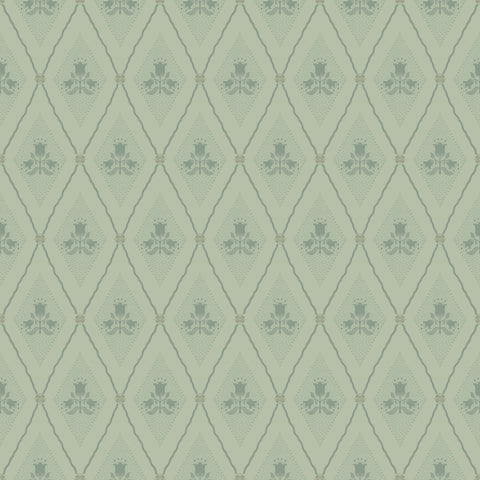 4201-48031 Alma Mint Diamond Floral Wallpaper