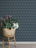 4201-48033 Alma Navy Diamond Floral Wallpaper
