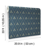 4201-48033 Alma Navy Diamond Floral Wallpaper