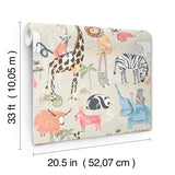 4203-27540 Safari Animals Beige Jungle Friends Wallpaper