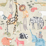 4203-27540 Safari Animals Beige Jungle Friends Wallpaper