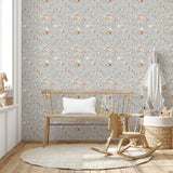 4203-27546 Forest Animals Grey Whimsical Wallpaper