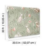 4203-27547 Forest Animals Sage Whimsical Wallpaper