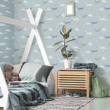 4203-27548 Aeroplanes Blue Skies Wallpaper