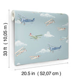 4203-27548 Aeroplanes Blue Skies Wallpaper