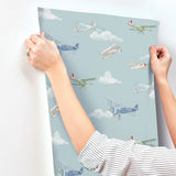 4203-27548 Aeroplanes Blue Skies Wallpaper