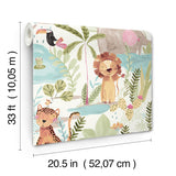 4203-27558 In The Jungle Multicolor Animal Friends Wallpaper