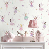 4203-27563 Fairy Friends Pink Enchanting Wallpaper