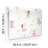 4203-27563 Fairy Friends Pink Enchanting Wallpaper