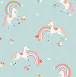  4203-27564 Rainbow Unicorn Blue Fantastical Wallpaper