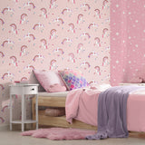 4203-27565 Rainbow Unicorn Pink Fantastical Wallpaper