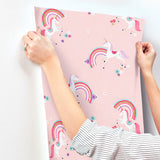 4203-27565 Rainbow Unicorn Pink Fantastical Wallpaper