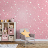 4203-27566 Twinkle Pink Starry Skies Wallpaper