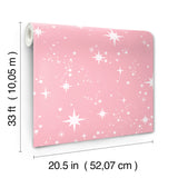 4203-27566 Twinkle Pink Starry Skies Wallpaper