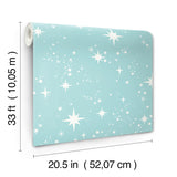 4203-27567 Twinkle Light Blue Starry Skies Wallpaper