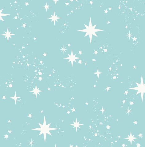 4203-27567 Twinkle Light Blue Starry Skies Wallpaper