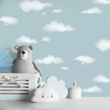 4203-27568 Cloudy Sky Blue Scenic Wallpaper