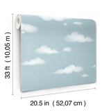 4203-27568 Cloudy Sky Blue Scenic Wallpaper