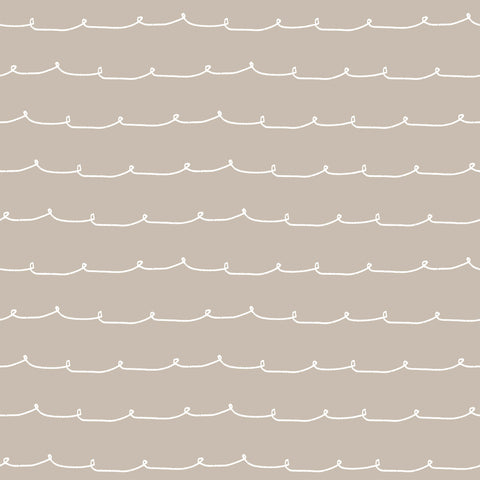  4203-27569 Wiggle Line Taupe Stripe Wallpaper