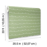  4203-27571 Wiggle Line Green Stripe Wallpaper