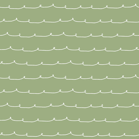  4203-27571 Wiggle Line Green Stripe Wallpaper