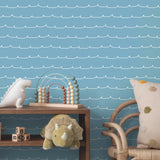 4203-27572 Wiggle Line Blue Stripe Wallpaper