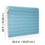4203-27572 Wiggle Line Blue Stripe Wallpaper