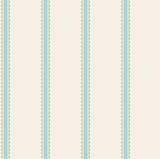 4203-27573 Bobbin Stripe Aqua Scalloped Wallpaper