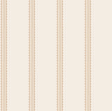 4203-27575 Bobbin Stripe Light Brown Scalloped Wallpaper