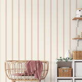 4203-27576 Bobbin Stripe Pink Scalloped Wallpaper