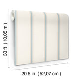 4203-27578 Bobbin Stripe Light Blue Scalloped Wallpaper