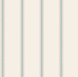 4203-27578 Bobbin Stripe Light Blue Scalloped Wallpaper