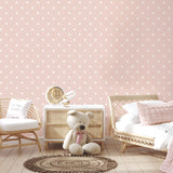 4203-27582 Starry Motif Pink Geometric Wallpaper