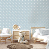 4203-27583 Starry Motif Light Blue Geometric Wallpaper